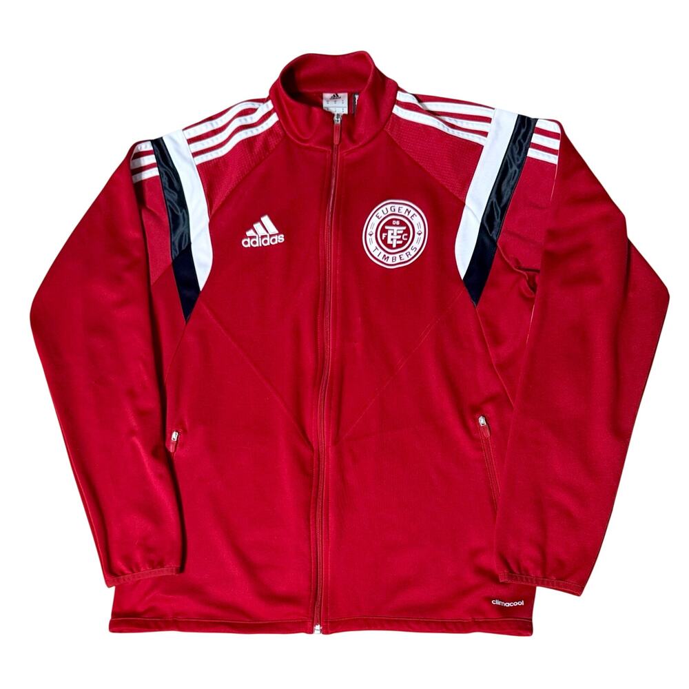 Adidas Eugene Timbers Track Jacket Red Climacool Full Zip – Men’s Medium